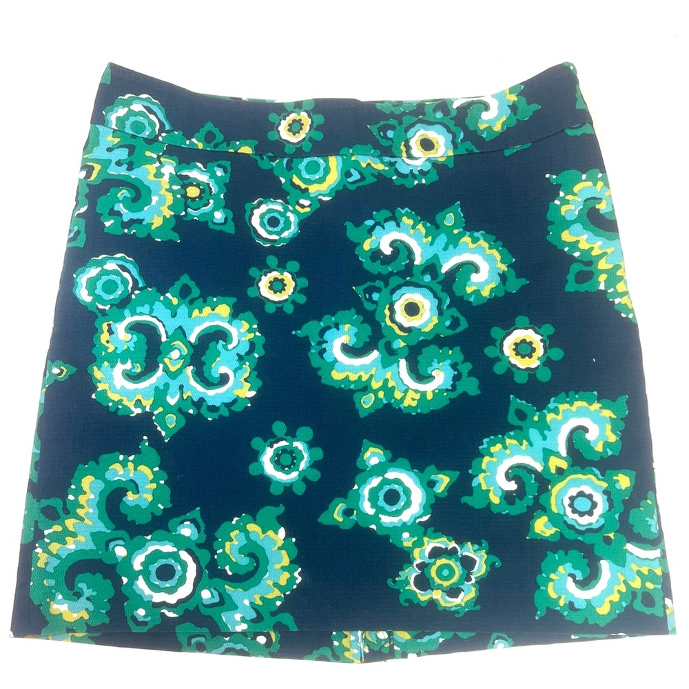 Merona Womens Above the Knee Pencil Skirt Lined Sz 14 Navy Blue side Zip A-436